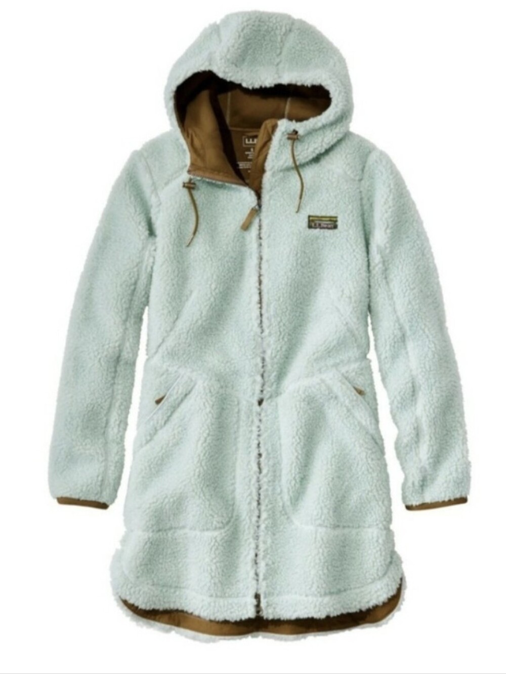 L.L.Bean Women's Mountain Pile Fleece Coat -Mint Green/Aqua, Size S Reg